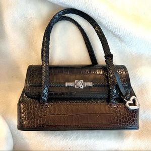 VINTAGE Brighton Small Two-Tone Leather Doctor handbag